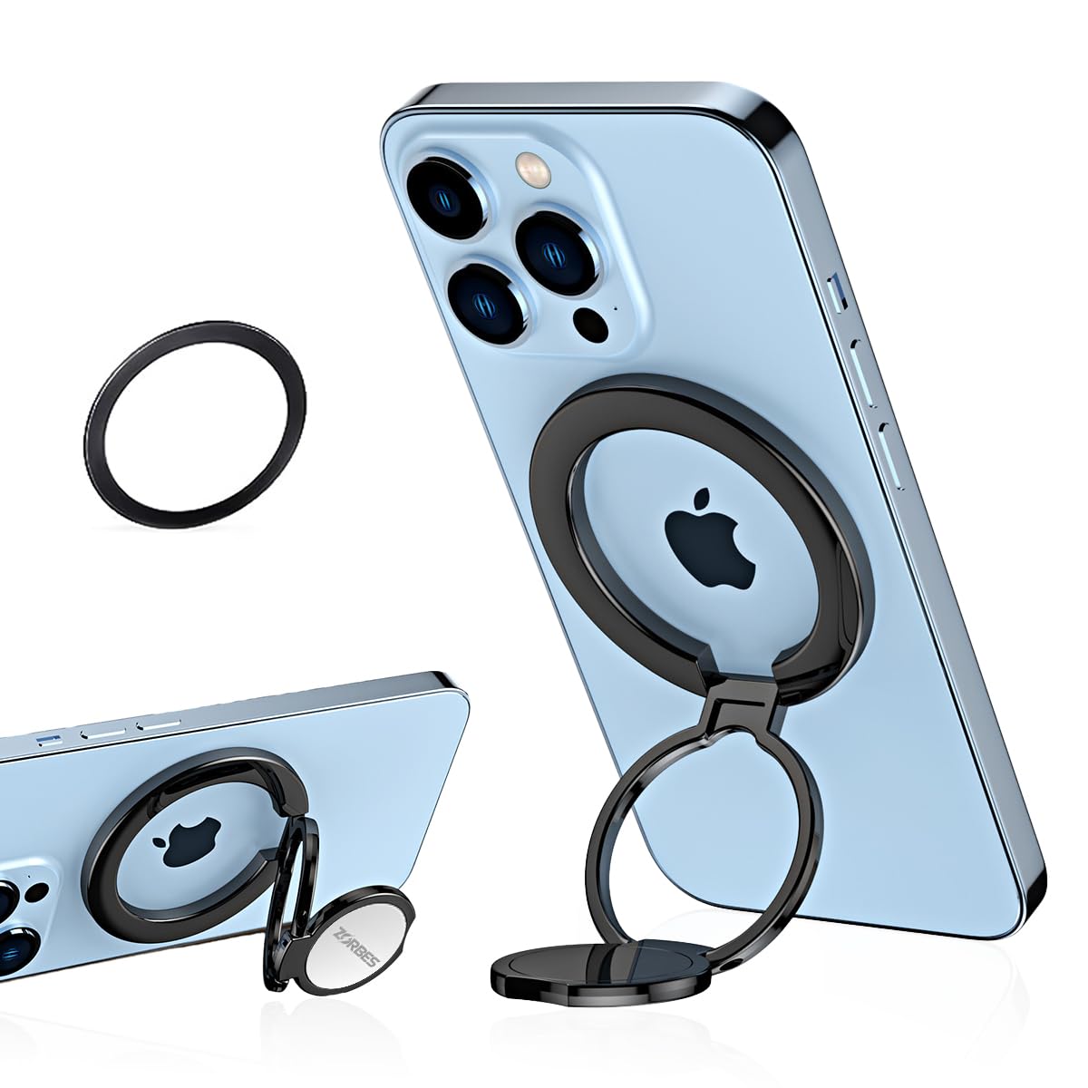 ZORBES Magnet Phone Ring Holder Removable Ring Holder Compatible with MagSafe 2 in 1 Retractable Phone Ring Holder Desk Phone Support Holder Phone Grip for iPhone 15/14/13/12/ Series ZORBES Magnet Phone Ring Holder Removable Ring Holder Compatible with MagSafe 2 in 1 Retractable Phone Ring Holder Desk Phone Support Holder Phone Grip for iPhone 15/14/13/12/ Series